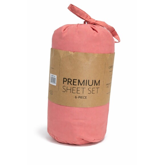 ienjoy Other - ienjoy Home Premium 6 Piece Queen Sheet Set Pink Clay Microfiber Deep Pocket NWT